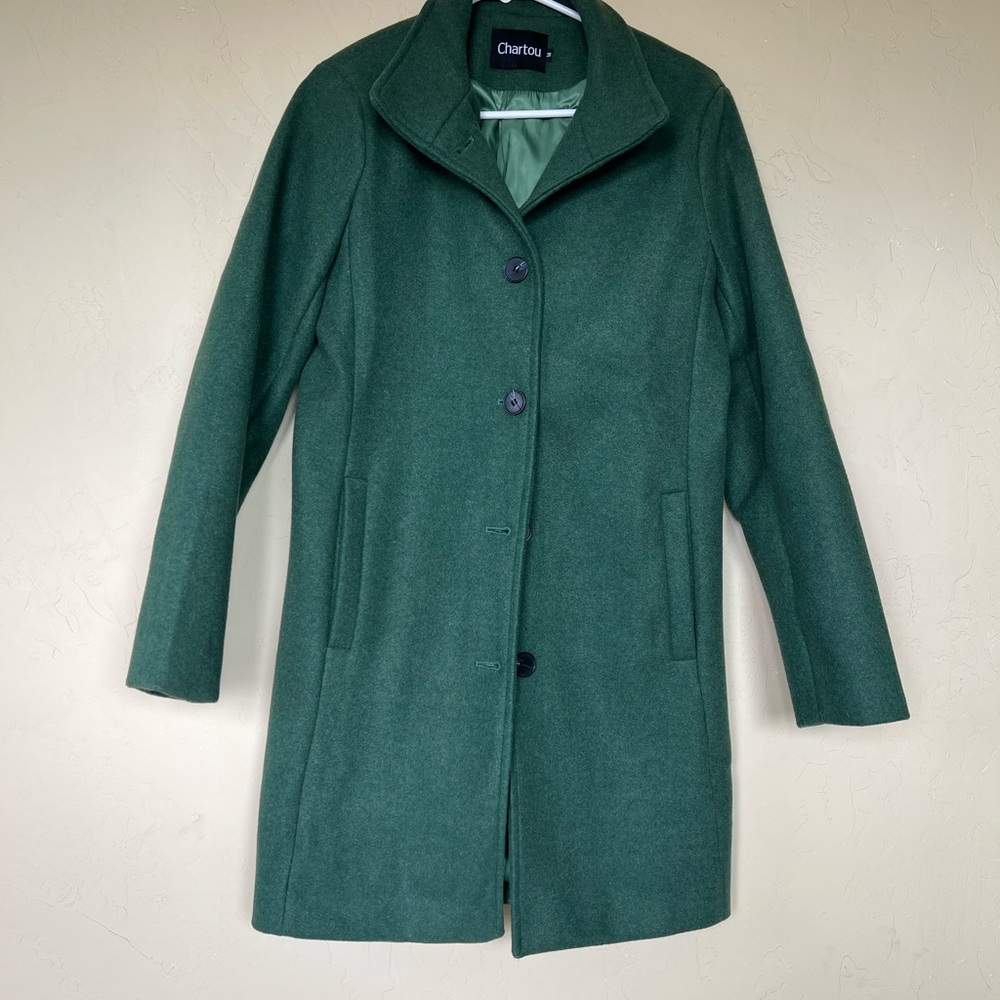 Chateau Women's Classic Green Pea Coat